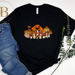halloween mushroom pumpkin t-shirt, retro halloween mushroom t-shirt, mushroom shirt, party halloween shirt-6