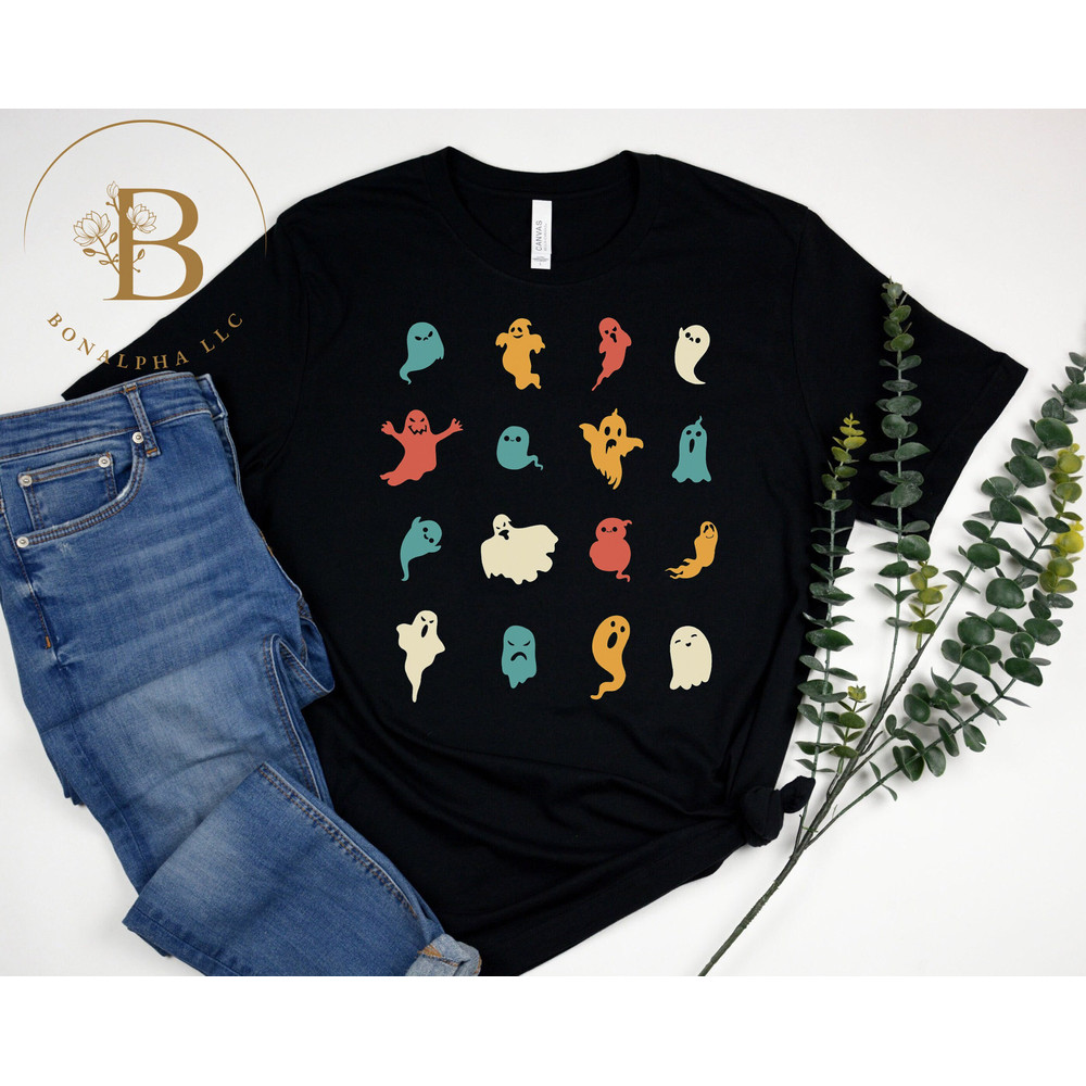 Cute Ghost Halloween T-Shirt, Vintage Halloween Shirt, Ghost Halloween Shirt for Women, Fall Shirts, Halloween Shirt.jpg