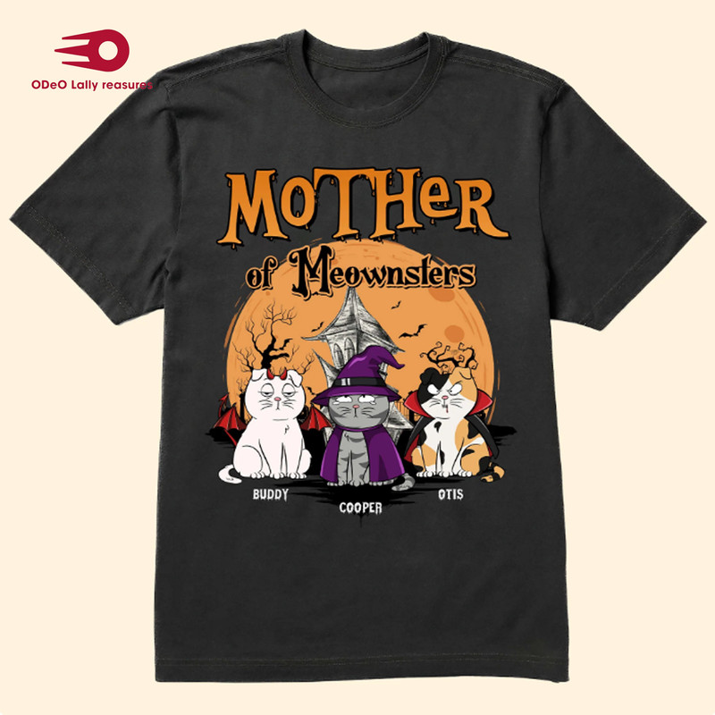 Halloween Mother Cat Mom Custom T-Shirt, Mother Of Meownsters Personalized Unisex Shirt Hoodie, Halloween Gift For Mom-10.jpg