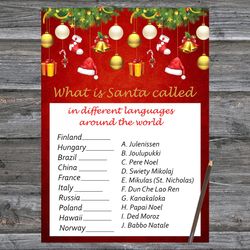 Christmas party games,Christmas Around the World Game Printable,Gold christmas toys Christmas Trivia Game Cards