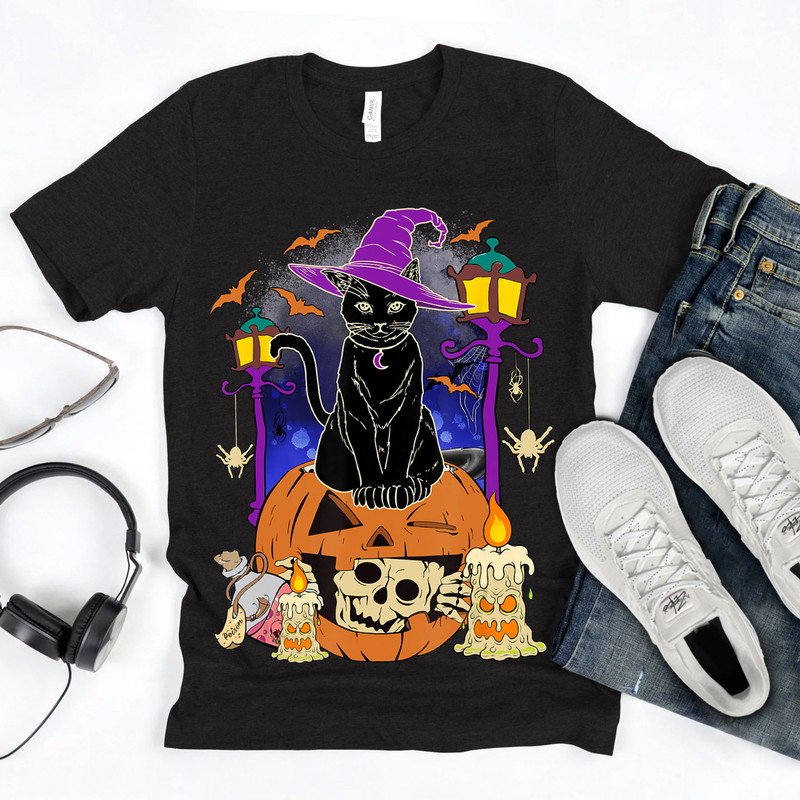 Pumpkin Black Cat Shirt, Halloween Shirt, Black Cat Shirt, Funny Halloween Shirt, Cat Lover Shirt, Halloween Gift Shirt-10.jpg