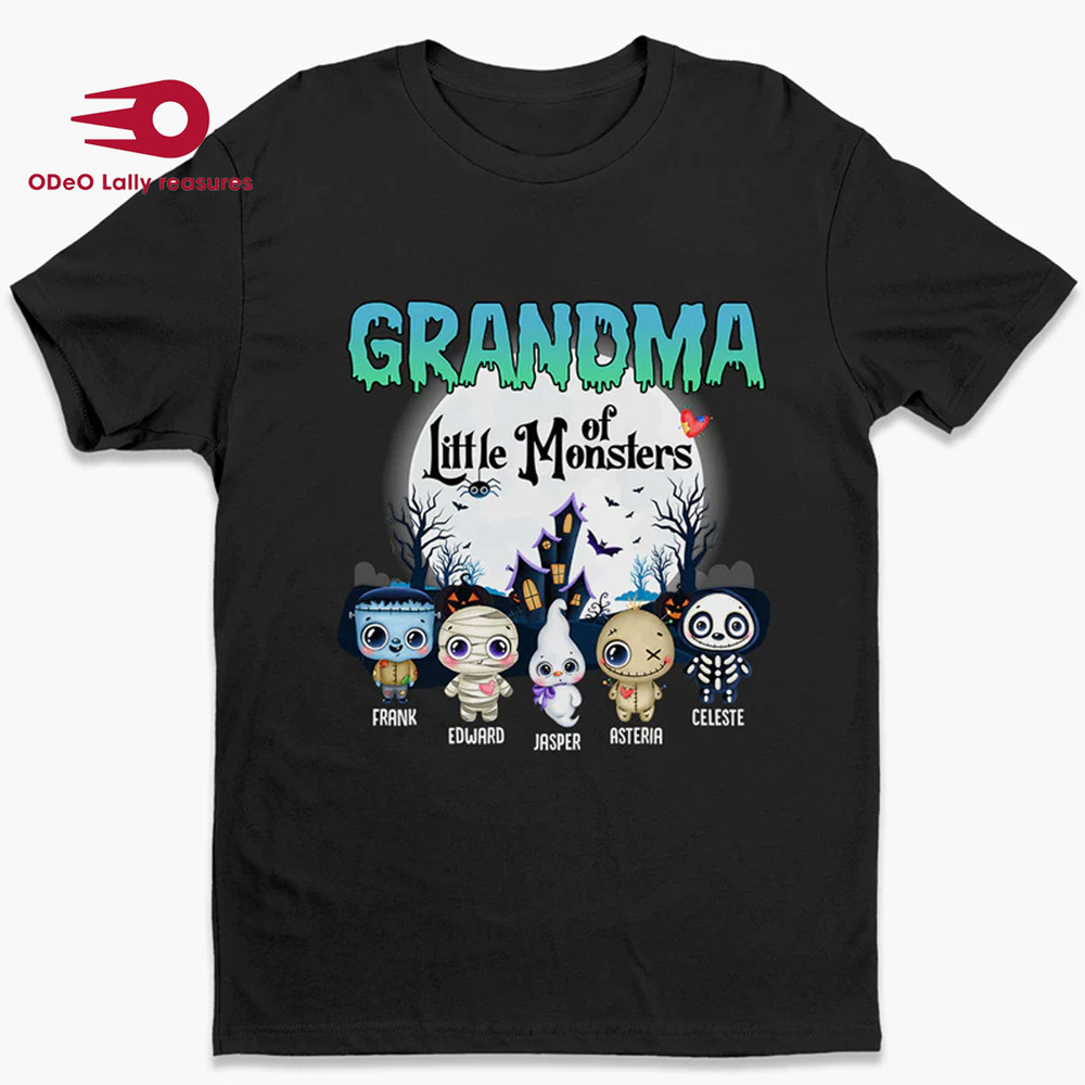 Personalized Halloween Grandma T-Shirt, Grandma Of These Little Monsters Personalized T-Shirt, Gift For Grandma, Halloween Gift-3.jpg