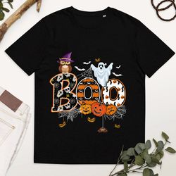 boo creepy owl pumpkin ghost halloween costume, ghost halloween costume, halloween creepy owl pumpkin ghost, boo shirt,