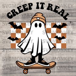 creep it real svg, creep it real png, ghost skateboarding, halloween skateboard svg, png, dxf, eps
