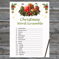 Christmas party games,Christmas Word Scramble Game Printable,Christmas presents Christmas Trivia Game Cards