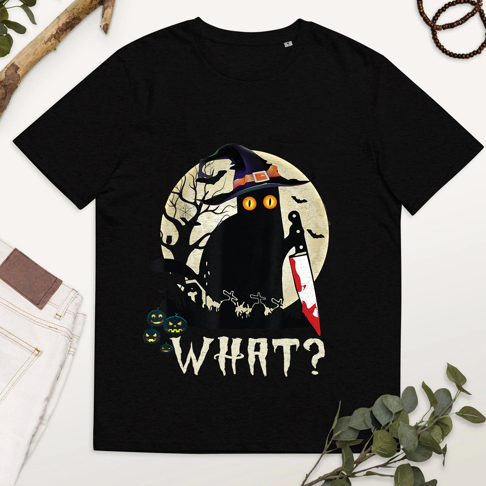 Halloween Cat What Black Cat With Knife Costume, Halloween Costume, Funny Black Cat Halloween Shirt, Cat Shirt, Cat With Knife Shirt-2.jpg