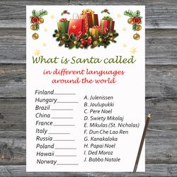 Christmas party games,Christmas Around the World Game Printable,Christmas presents Christmas Trivia Game Cards
