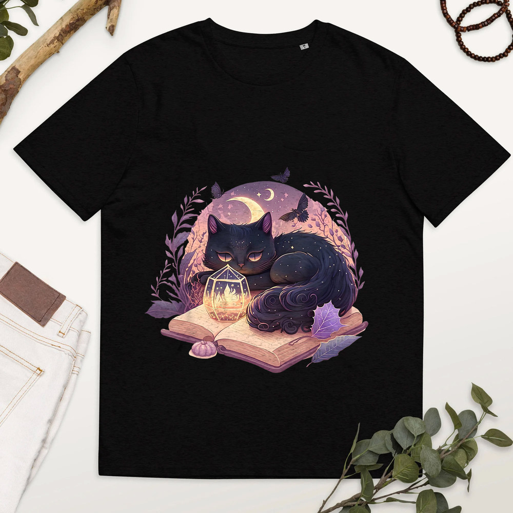 Black Cat Witchy Spellbook Spooky Halloween Magic Aesthetic, Black Cat Witchy Spellbook Shirt, Halloween Black Cat Tee, Cat Lover Shirt-9.jpg