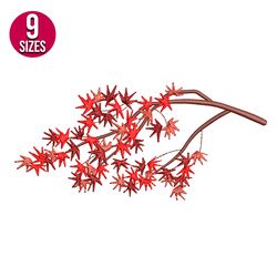 maple branch embroidery design, machine embroidery pattern, instant download