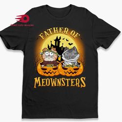 halloween cat mom cat dad t-shirt, mother of meownsters cat personalized custom unisex t-shirt, halloween gift for pet o