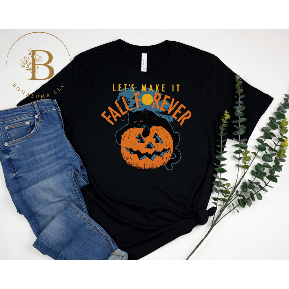 Black Cat Pumpkin T-Shirt, Black Cat Halloween Shirt, Black Cat Shirt Vintage Halloween, Spooky Season Shirt, Halloween Gifts For Cat Lover-6.jpg