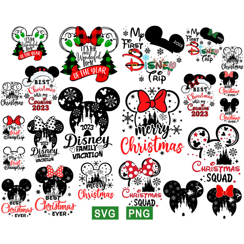 Mickey Christmas Squad Svg Bundle, Mouse Christmas Trip Svg Png