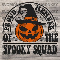 peproud member of the spooky squad svg, halloween crew png, witchy svg, pumpkin svg files for, svg png, dxf, eps