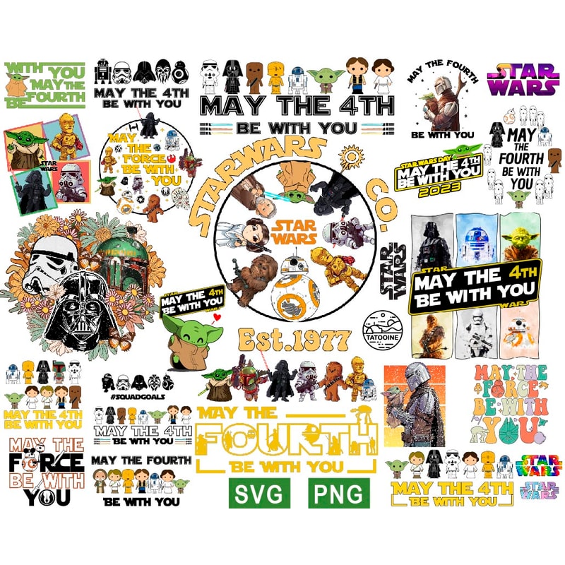 Star Wars May The 4th Be With You Svg Png Bundle