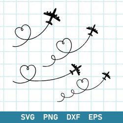 Airplane Bundle Svg, Airplane Svg, Plane Route Heart Path Travel Vacation Svg Png Dxf Eps Digital file