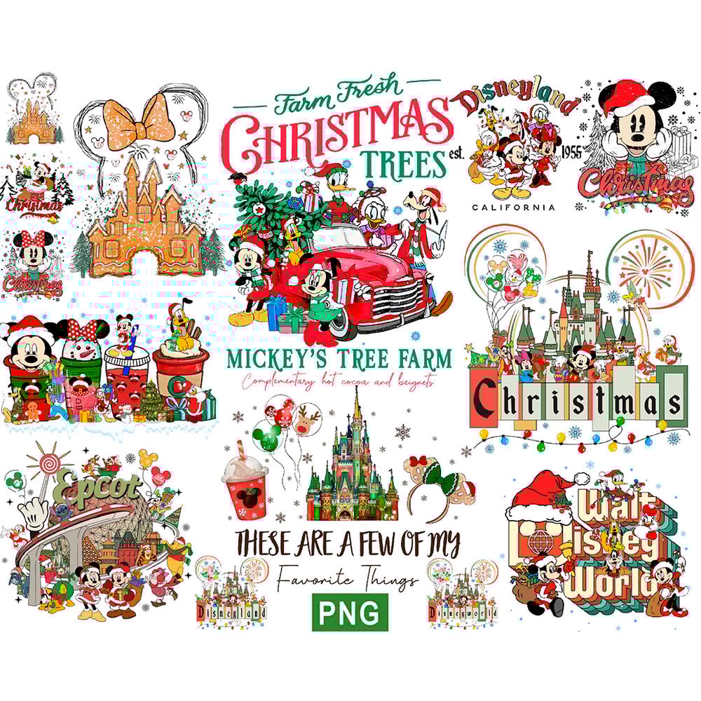 Mickey Friends Merry Christmas Png Bundle