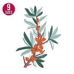 autumn rowan branch embroidery design, machine embroidery pattern, instant download