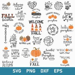 Autumn Bundle Svg, Fall Svg, Pumpkin Spice Svg, Autumn Quotes Svg, Png Dxf Eps File (2)