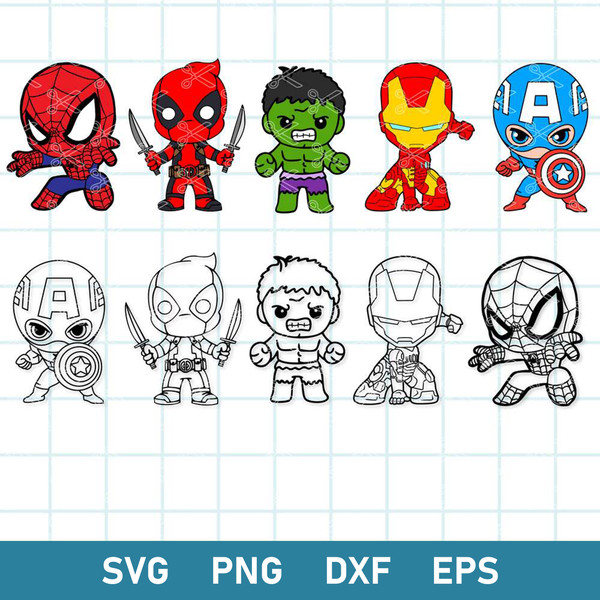 Baby Superhero Bundle Svg, Baby Superhero Svg, Superhero Svg, Avengers Svg, Png Dxf Eps Digital File.jpg