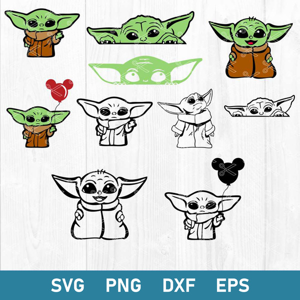 Baby Yoda Bundle Svg, Baby Yoda Svg, Baby Yoda Huge Svg, Png Dxf Eps Digital File.jpg