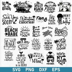 Beach Funny Quotes Bundle Svg, Beach Svg, Summer Svg, Beach Quotes Svg, Png Dxf Eps Digital File