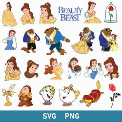 Beauty And The Beast Bundle Svg, Beauty And The Beast Scg, Princess Svg, Disney Svg, Png FileFile