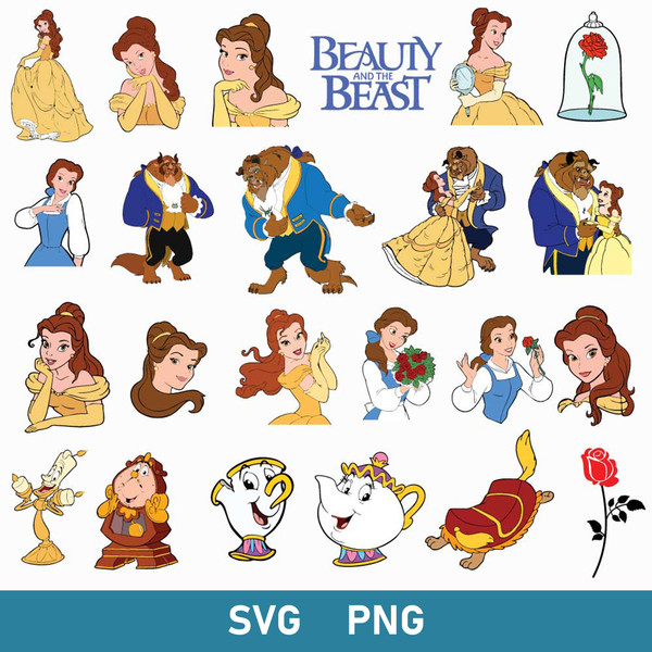 Beauty And The Beast Bundle Svg, Beauty And The Beast Scg, Princess Svg, Disney Svg, Png FileFile.jpg