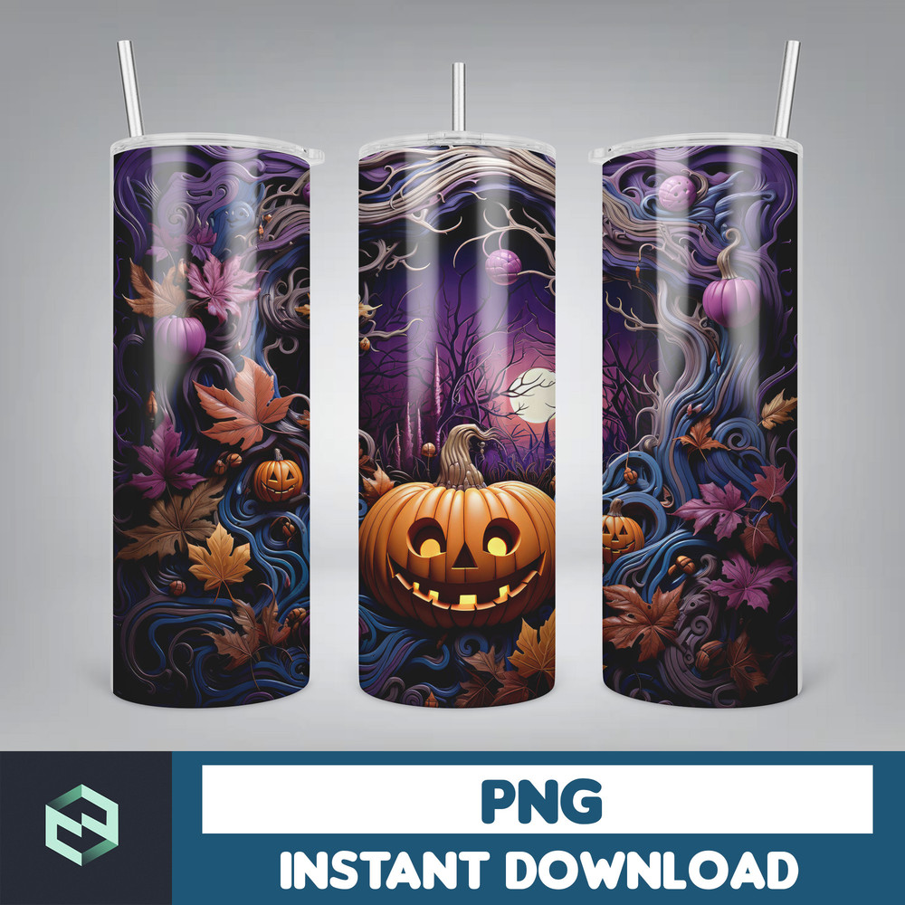 Halloween Tumbler Wrap, 20 oz Skinny Tumbler Sublimation Design, Straight Tumbler Wrap PNG, Spooky Fall PNG (1).jpg