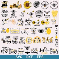 Bee Bundle Svg, Bumble Bee Svg, Honey Bee Svg, Bee Svg, Bee Funny Svg, Dxf Eps Digital File