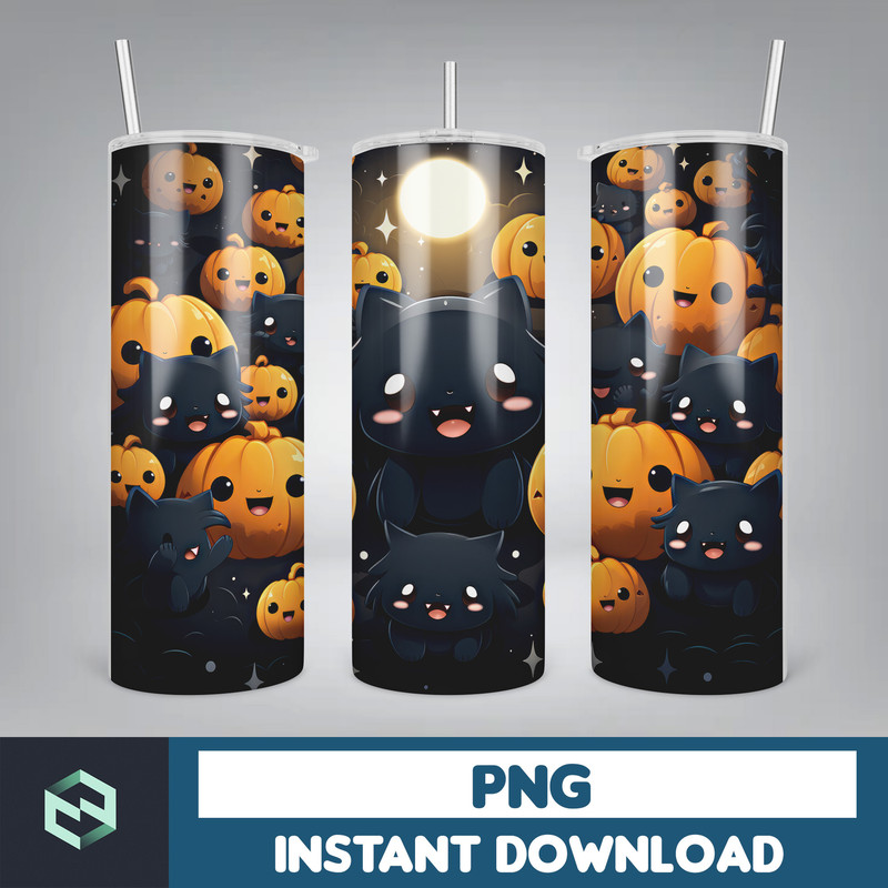 Halloween Tumbler Wrap, 20 oz Skinny Tumbler Sublimation Design, Straight Tumbler Wrap PNG, Spooky Fall PNG (14).jpg