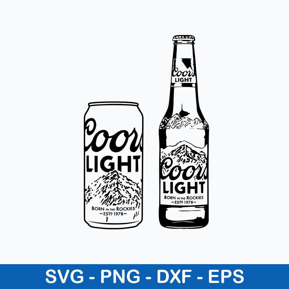 Coors Light Bottle And Can Alcohol Beer Svg, Coors Light Beer Svg, Coors Light Svg, Png Dxf Eps File.jpeg
