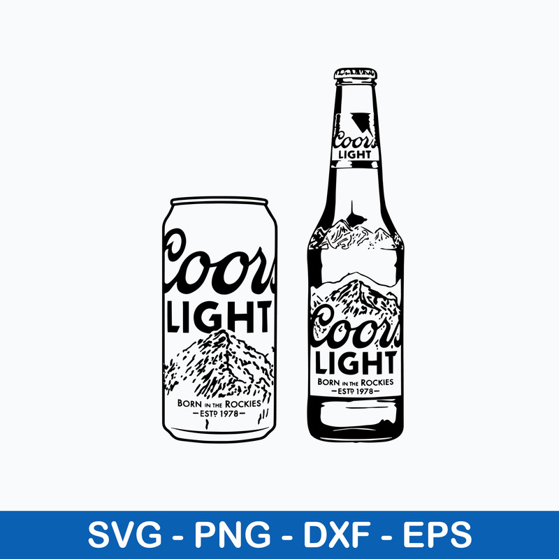 Coors Light Bottle And Can Alcohol Beer Svg, Coors Light Beer Svg, Coors Light Svg, Png Dxf Eps File.jpeg
