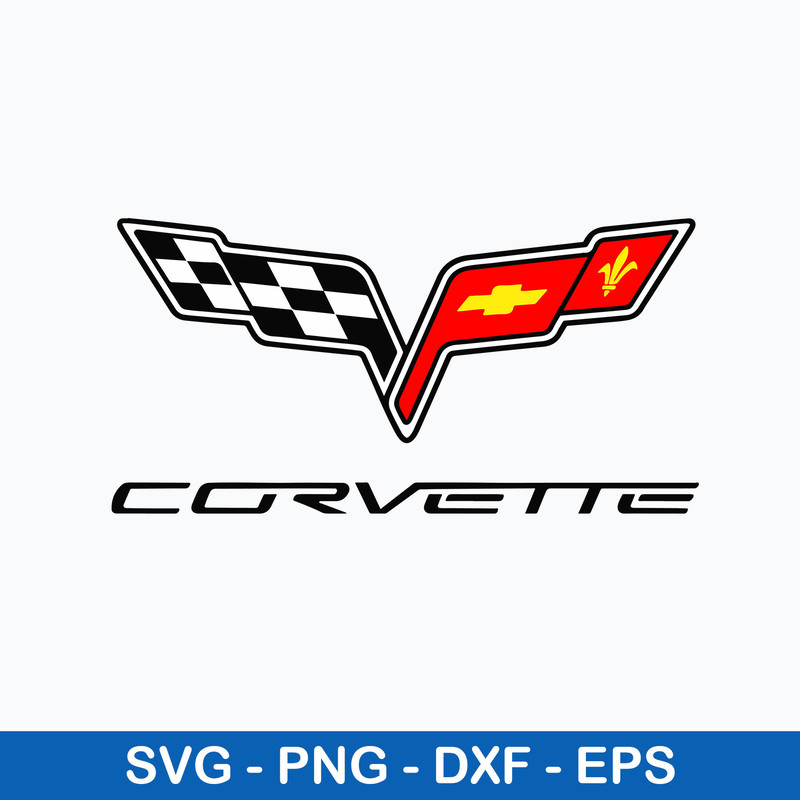 Corvette Flags Chevrolet Classic Logo 2005 Svg, Corvette Flags Svg, Png Dxf Eps File.jpeg