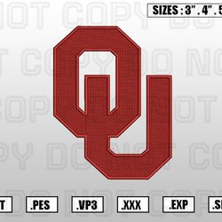 Oklahoma Sooners Embroidery File, NCAA Teams Embroidery Designs, Machine Embroidery Design File
