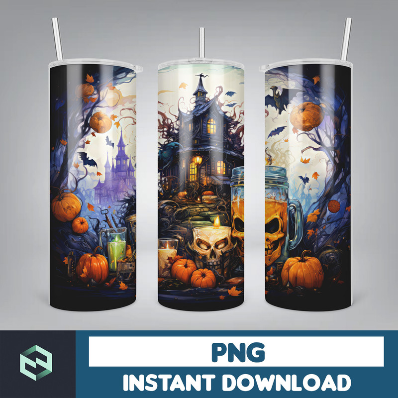 Halloween Tumbler Wrap, 20 oz Skinny Tumbler Sublimation Design, Straight Tumbler Wrap PNG, Spooky Fall PNG (25).jpg