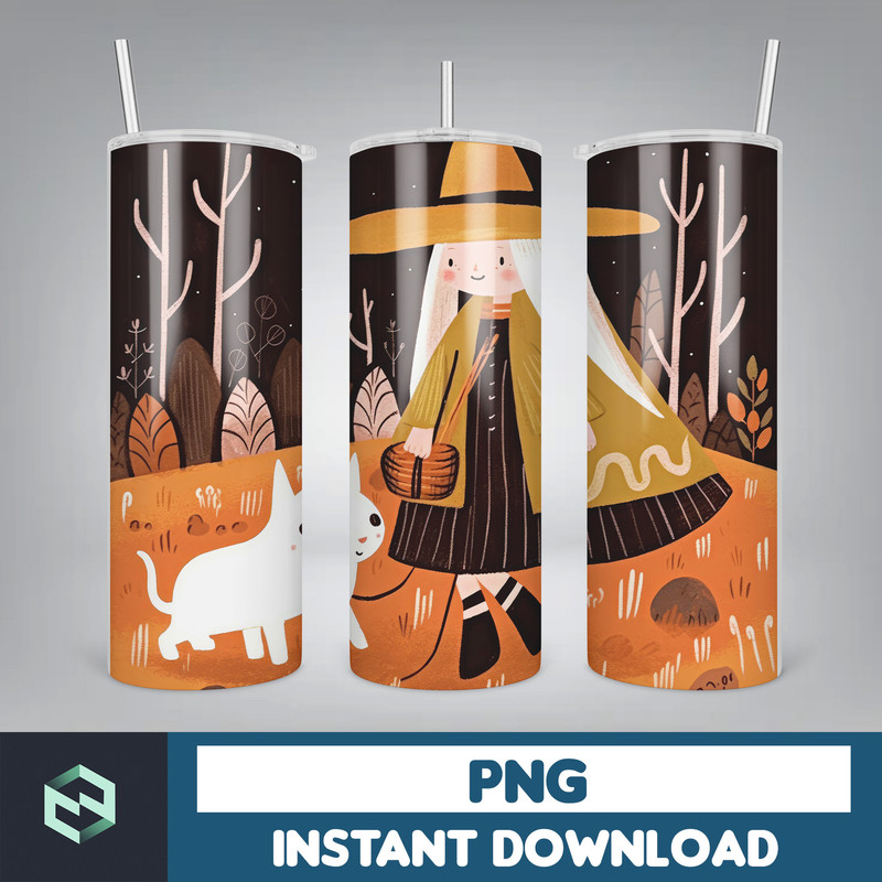 Halloween Tumbler Wrap, 20 oz Skinny Tumbler Sublimation Design, Straight Tumbler Wrap PNG, Spooky Fall PNG (27).jpg