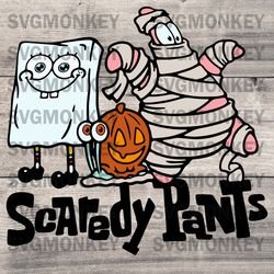 scaredy pants funny halloween cartoon character svg png, dxf, eps