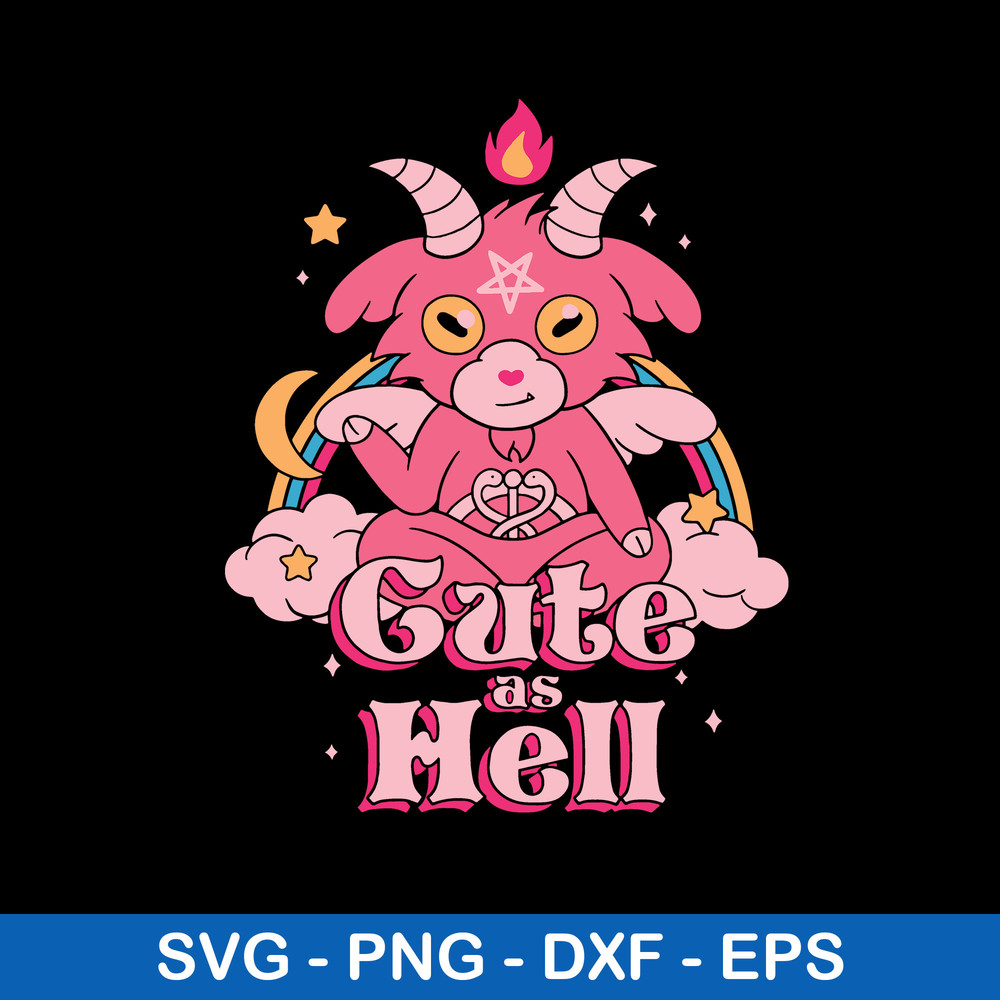 Cute As Hell Svg, Satan Svg, Lucifer Svg, Halloween Svg, Png Dxf Eps file.jpeg