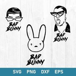 Bundle Bad Bunny Svg, Bad Bunny Svg, Bunny Rapper Svg, Png Dxf Eps Digital File