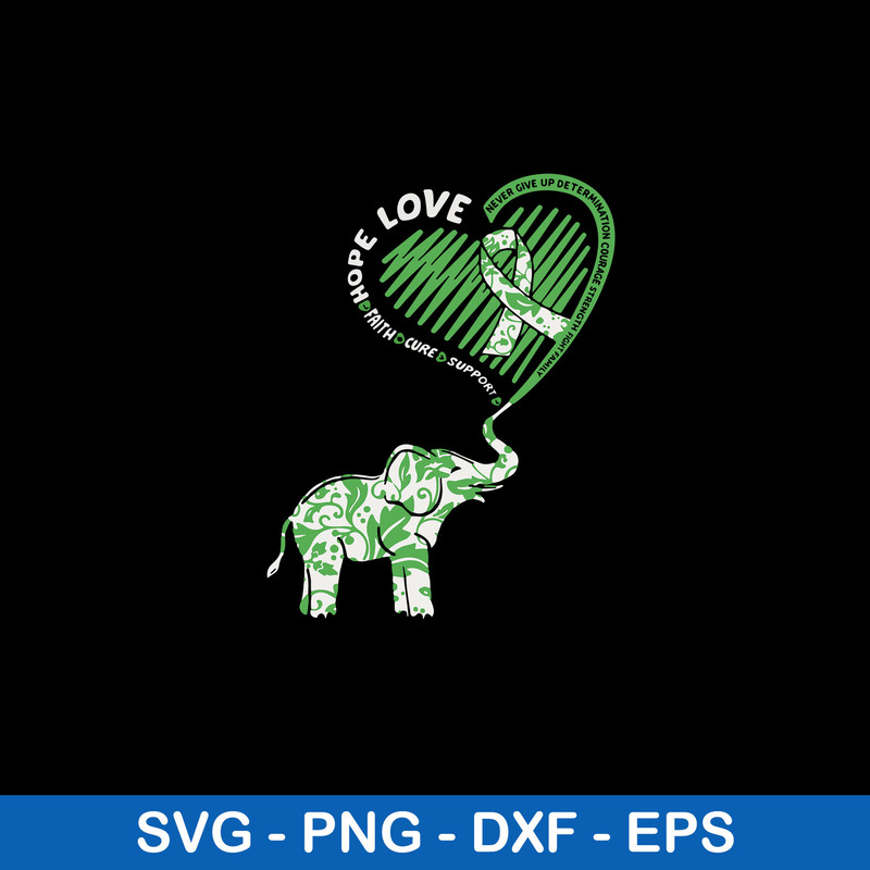Cute Elephant With Heart Kidney Disease Awareness Svg, Elephant Svg, Png Dxf Eps File.jpeg