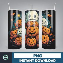 Halloween Tumbler Wrap, 20 oz Skinny Tumbler Sublimation Design, Straight Tumbler Wrap PNG, Spooky Fall PNG (49)