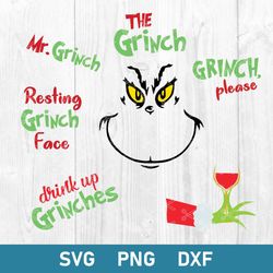 Bundle Grinch Svg, Grinch Christmas Svg, Grinch Svg, Christmas Svg, Png Dxf Eps File