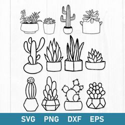 Cactus Bundle Svg, Cactus Svg, Cactus Cricut Svg, Succulent Svg, Png Dxf Eps File