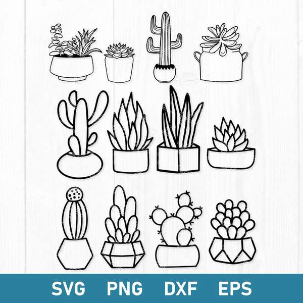 Cactus Bundle Svg, Cactus Svg, Cactus Cricut Svg, Succulent Svg, Png Dxf Eps File.jpg