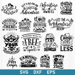 Camping Bundle Svg, Camping Svg, Camping Quotes Svg, Adventure Svg, Png Dxf File