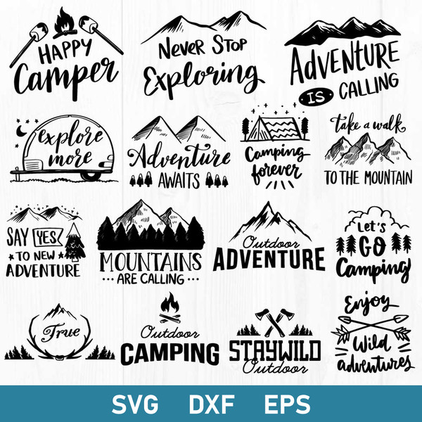 Camping Bundle Svg, Camping Svg, Funny Camping Quotes Svg, Mountain Svg, Dxf Eps File.jpg