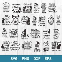 Cat Quotes Bundle Svg, Cat Quotes Svg, Cat Svg, Animal Svg, Png Dxf Eps File