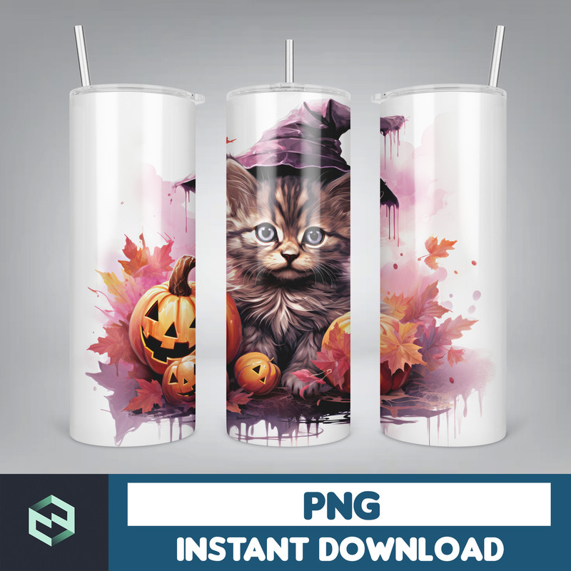 Halloween Tumbler Wrap, 20 oz Skinny Tumbler Sublimation Design, Straight Tumbler Wrap PNG, Spooky Fall PNG (95).jpg