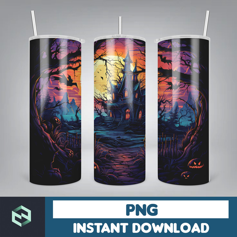 Halloween Tumbler Wrap, 20 oz Skinny Tumbler Sublimation Design, Straight Tumbler Wrap PNG, Spooky Fall PNG (97).jpg