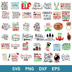 Christmas Bundle Svg, Merry Christmas Svg, Happy Christmas Svg, Christmas Quotes Svg, Santa Svg, Png Dxf Eps Digital Fil